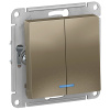 Атлас шампань выключатель 2кл с подсветкой скрытая 10А IP20 
