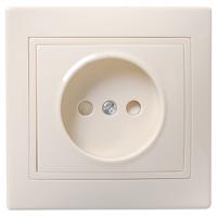 Кварта кремовый розетка скрытая 1-мест шторки IP20 