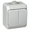 Этюд выключатель открытая серый 2кл 10А IP44 