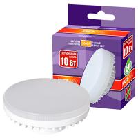 Лампа свд 220В GX53 10Вт 3000К 800лм таблетка матовая Jazzway 