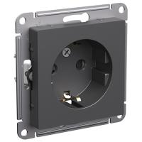 AtlasDesign базальт розетка скрытая 1-мест заземление шторки IP20 