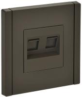 Фортепиано серый механизм RJ45 2x8(8) скрытая 2-ая 