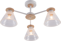 Светильник потолочный (люстра) 3*60Вт E27 белый/дерево 