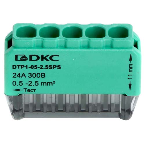 Клемма 5*2,5мм2 компактная зеленый DKC 2шт