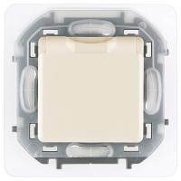Инспириа слоновая кость розетка скрытая 1-мест заземление с крышкой шторки IP44 