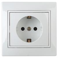 Плано белый розетка скрытая 1-мест заземление IP20 