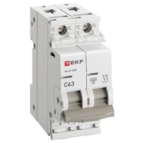 Автомат 2Р 63А C 4,5кА ВА47-63N EKF PROxima