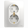 Глосса белый розетка скрытая 2-мест заземление шторки IP20 
