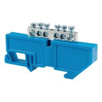 Шина нулевая 6*9 6групп DIN-изолятор синий на DIN-рейку EKF