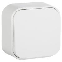 Кутео белый выключатель 1кл открытая 10А IP20 