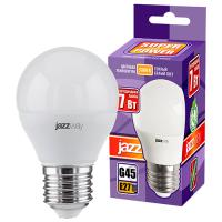 Лампа свд 220В E27 7Вт 3000К 530лм шар G45 матовая Jazzway 
