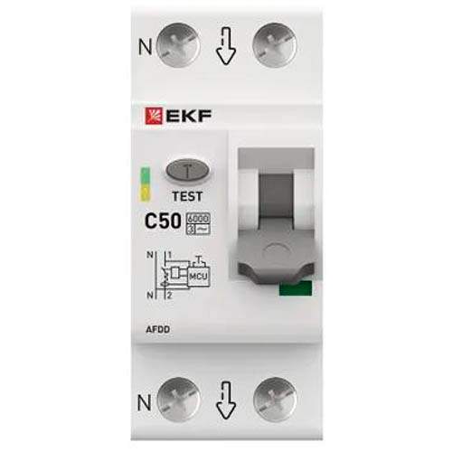 Устройство защиты от дугового пробоя (УЗДП) с автоматическим выключателем 1P+N 50А (C) 6кА EKF PROxi