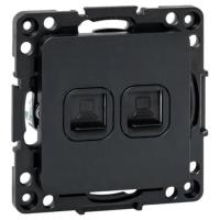 Стокгольм черный механизм RJ45 2x8(8) скрытая 2-ая 