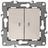 ЭРА12 выключатель скрытая слоновая кость 2кл 10А с подсветкой IP20 