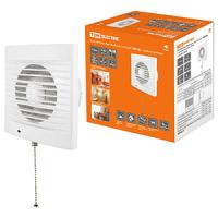 Вентилятор вытяжной d100 белый с веревочным выключателем TDM