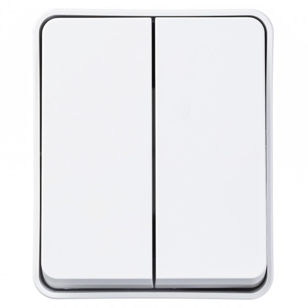AtlasDesign Profi54 белый выключатель 2кл открытая 10А IP54 