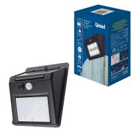 Светильник на солнечной батарее, с датчиком движения 6500К, 180лм, черный