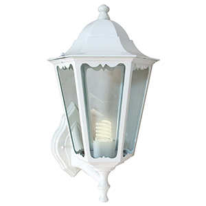 Светильник садово-парковый настенный 60Вт E27 металл белый IP44 вверх