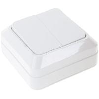 Боллето белый выключатель 2кл открытая 10А IP20 