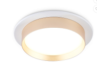 Светильник точечный GX53 круг белый/золото встраиваемый Ambrella 