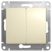 Глосса бежевый выключатель 2кл скрытая 10А IP20 