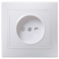 Кварта белый розетка скрытая 1-мест шторки IP20 