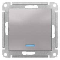 AtlasDesign алюминий выключатель 1кл с подсветкой скрытая 10А IP20 