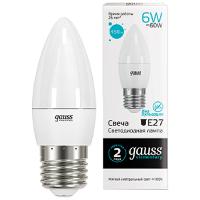Лампа свеча свд Е27 6Вт 4100К 450лм С37 матовая Gauss 
