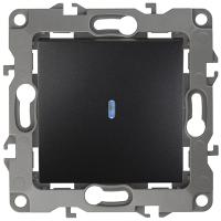 ЭРА12 антрацит выключатель 1кл с подсветкой скрытая 10А IP20 