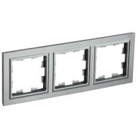 BRITE Рамка 3-мест. РУ-3-БрС сталь IEK
