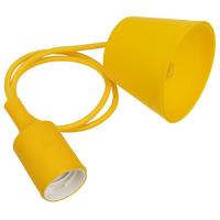 Патрон подвесной E27 силикон со шнуром 1м желтый  