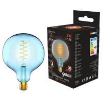 Лампа декор свд Е27 5Вт 1800К 190лм G125 голубая филамент Gauss 