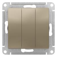 AtlasDesign шампань выключатель 3кл скрытая 10А IP20 
