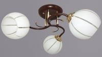 Светильник потолочный (люстра) 3*60Вт E27 венге/золото/белый 