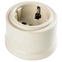 Бирони слоновая кость розетка открытая 1-мест заземление IP20 