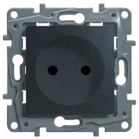 Этика антрацит розетка скрытая 1-мест шторки IP31 