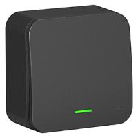 Бланка выключатель открытая антрацит 1кл 10А с подсветкой IP20 