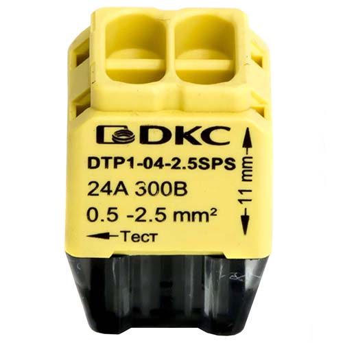 Клемма 4*2,5мм2 компактная желтый DKC 4шт