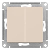 Атлас бежевый переключатель 2кл скрытая 10А IP20 