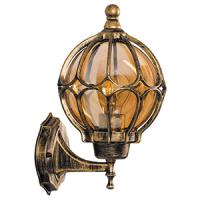 Светильник садово-парковый настенный 60Вт E27 металл черное золото IP44 шар вверх