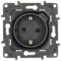 Этика антрацит розетка USB С скрытая 2-ая 15000мА