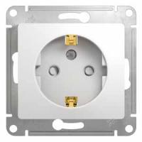 Глосса белый розетка скрытая 1-мест заземление шторки IP20 