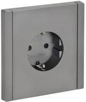 Фортепиано сталь розетка скрытая 1-мест заземление шторки IP20 