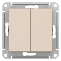 Атлас бежевый выключатель 2кл скрытая 10А IP20 