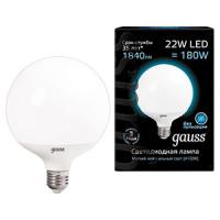 Лампа свд 220В E27 22Вт 4100К 1780лм шар G125 прозрачная Gauss 