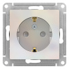 Атлас жемчуг розетка скрытая 1-мест заземление шторки IP20 