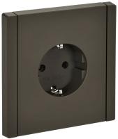 Фортепиано серый розетка скрытая 1-мест заземление шторки IP20 винтовое крепление