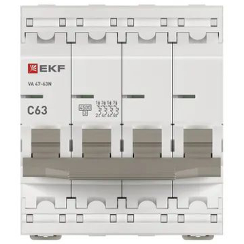 Автомат 4Р 63А C 4,5кА ВА47-63N EKF PROxima