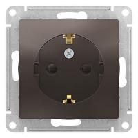 AtlasDesign мокко розетка скрытая 1-мест заземление шторки IP20 