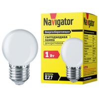 Лампа декор свд Е27 1Вт 4000К 100лм G45 матовая Navigator аналог 707529